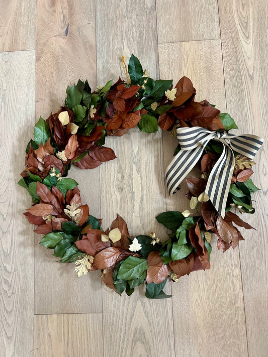 Metal Fall Wreath | Autumn Leaves