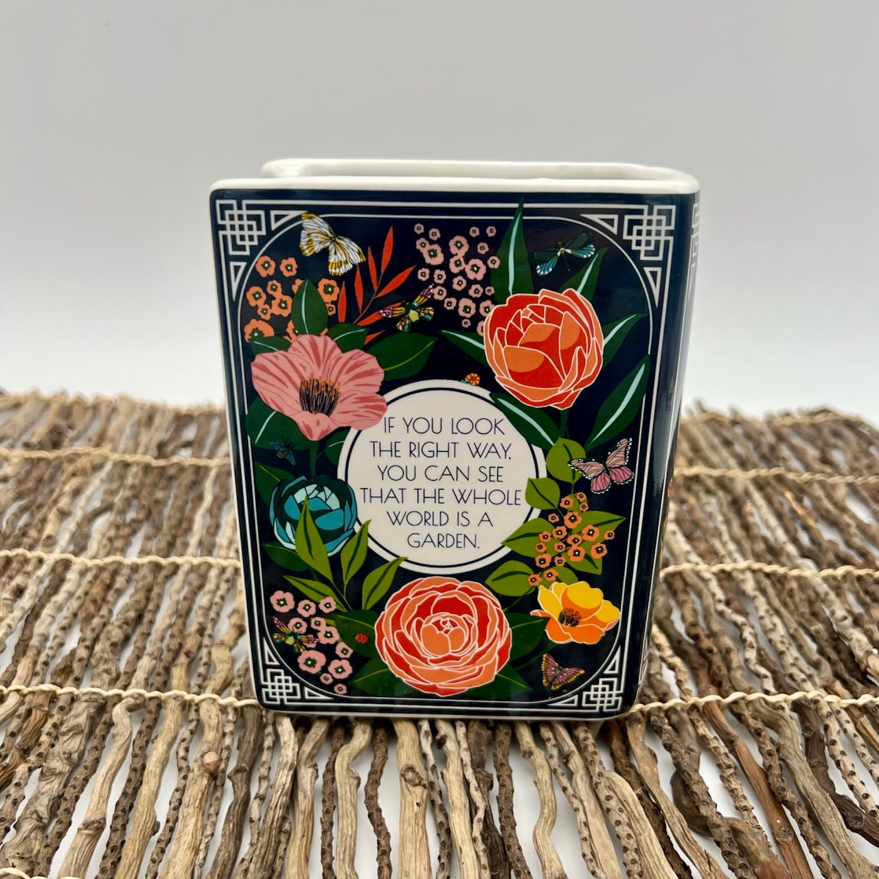 back detail of book vase