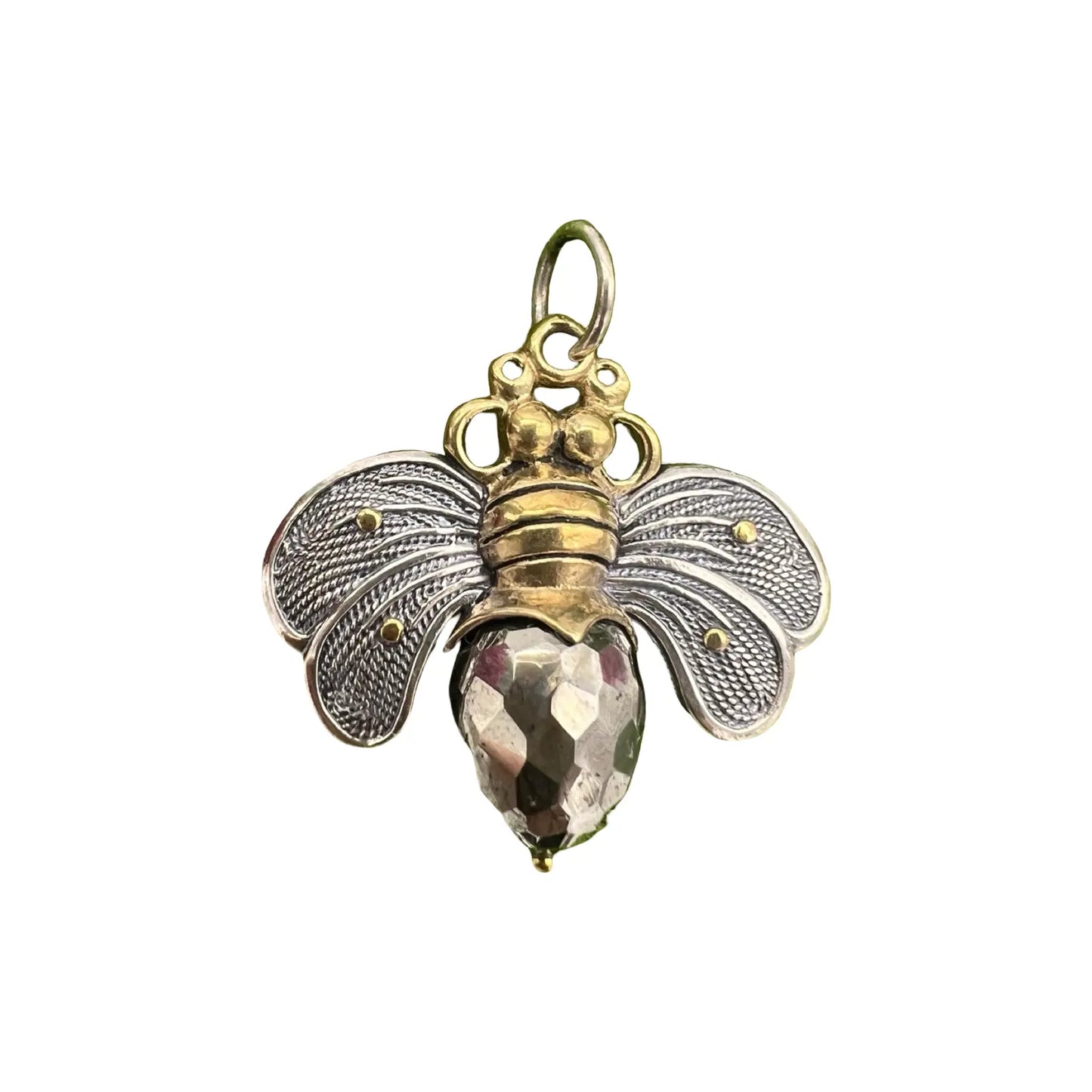 retired waxing poetic pyrite bee brave pendant charm