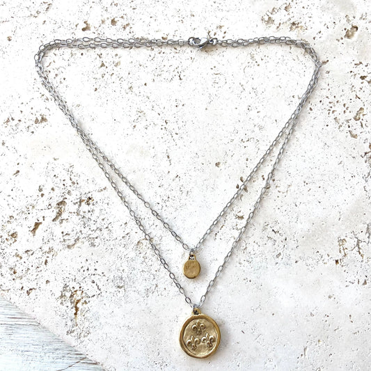 Bee Coin Necklace | Double Layer Jewelry VB&CO Designs Handmade Jewelry