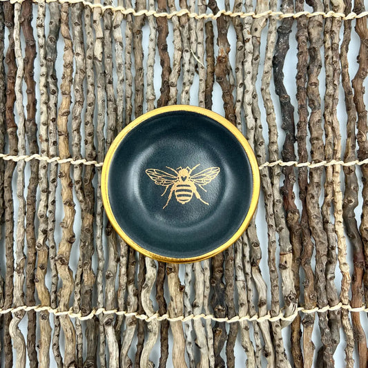 Handmade Jewelry Dish - Bee Design Apricity Ceramics