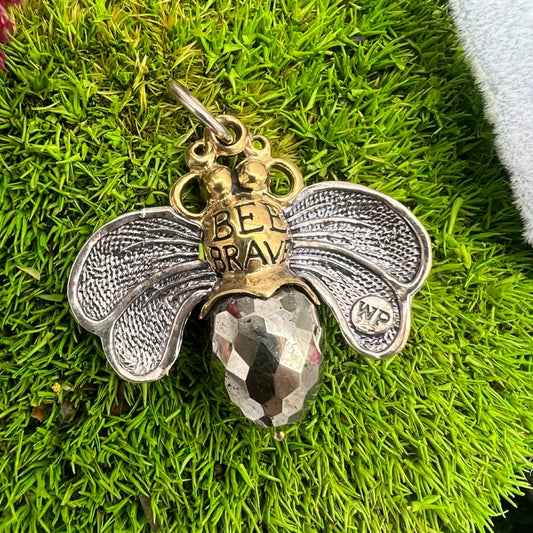 retired bee brave pyrite pendant by waxing poetic