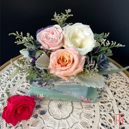 Classics Book Vase - Fresh Flower Arrangement for Book Lovers Thimbleberry House