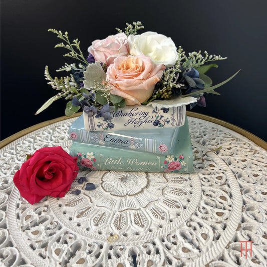Classics Book Vase - Fresh Flower Arrangement for Book Lovers Thimbleberry House