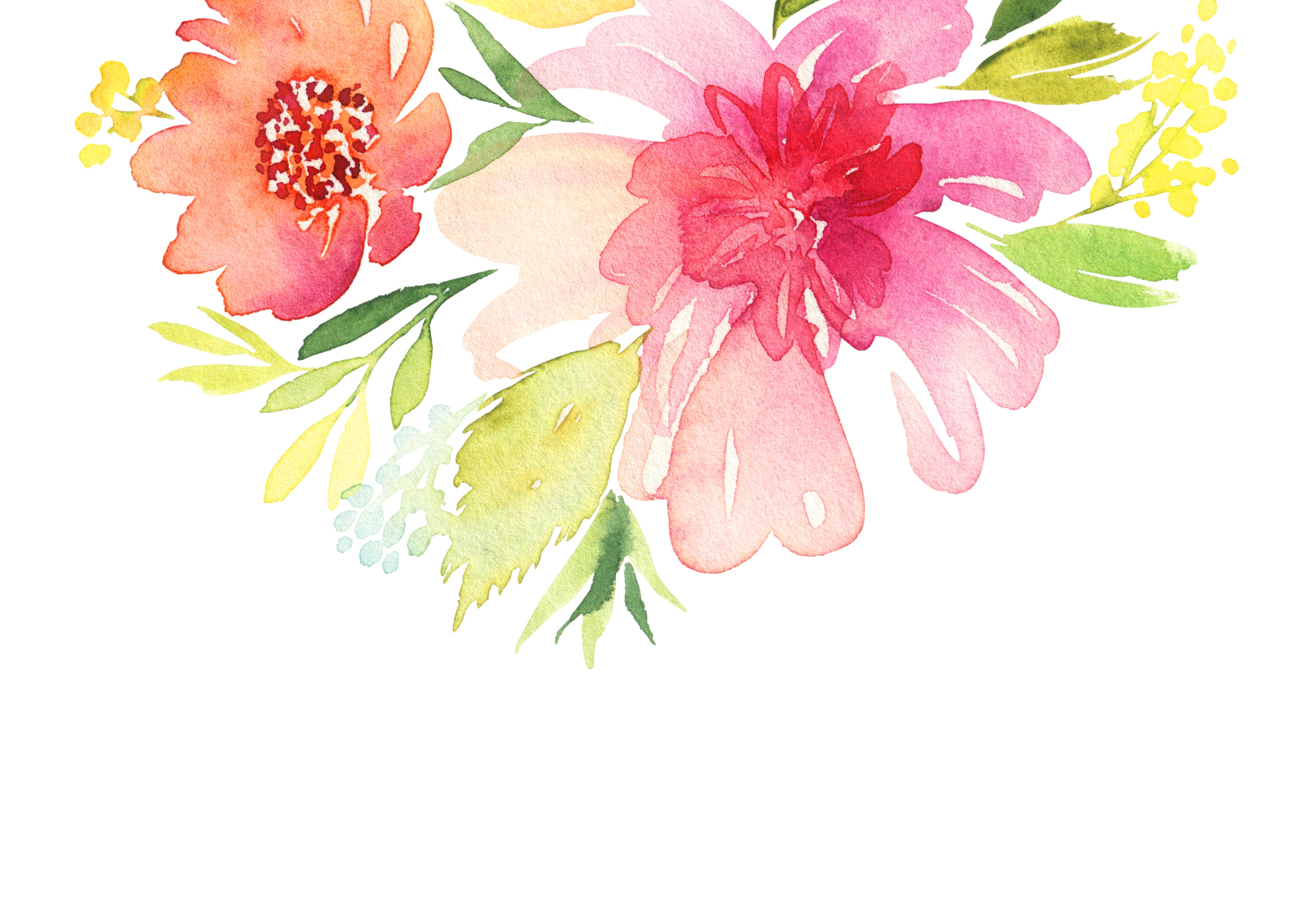 Thimbleberry House homepage with pink, orange, and green watercolor flowers and foliage