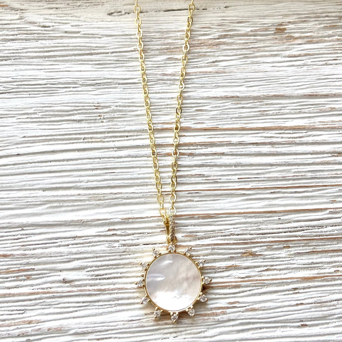 Pearl Sunburst Necklace VB&CO Designs Handmade Jewelry
