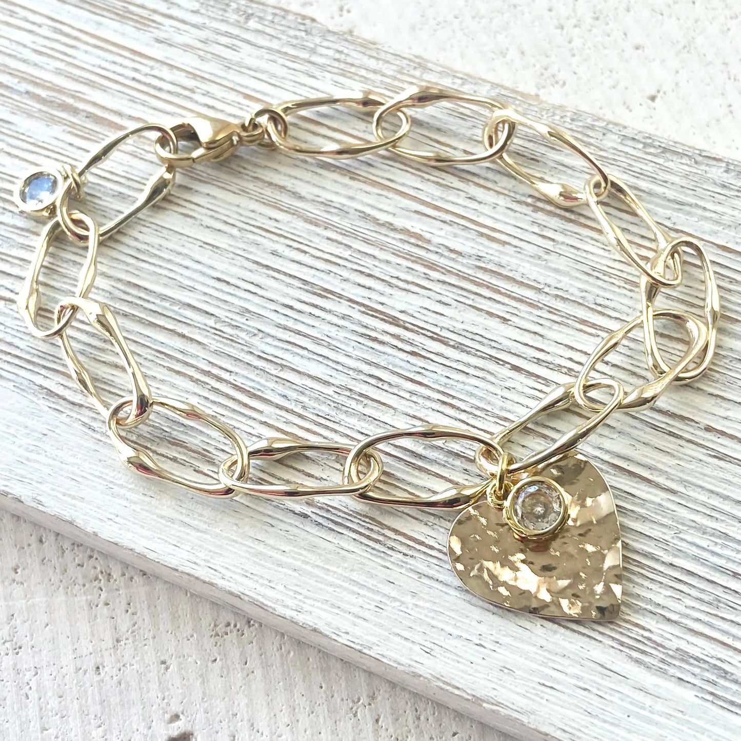 Gold Heart Charm Bracelet VB&CO Designs Handmade Jewelry