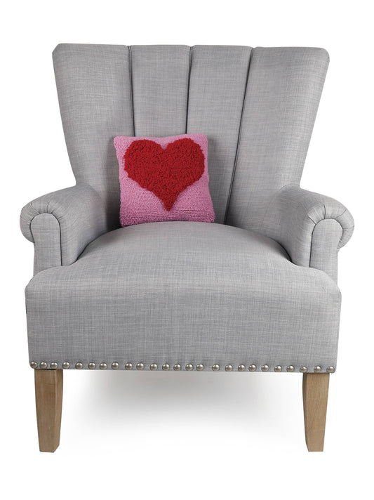 Red Heart Pink Pillow Peking Handicraft