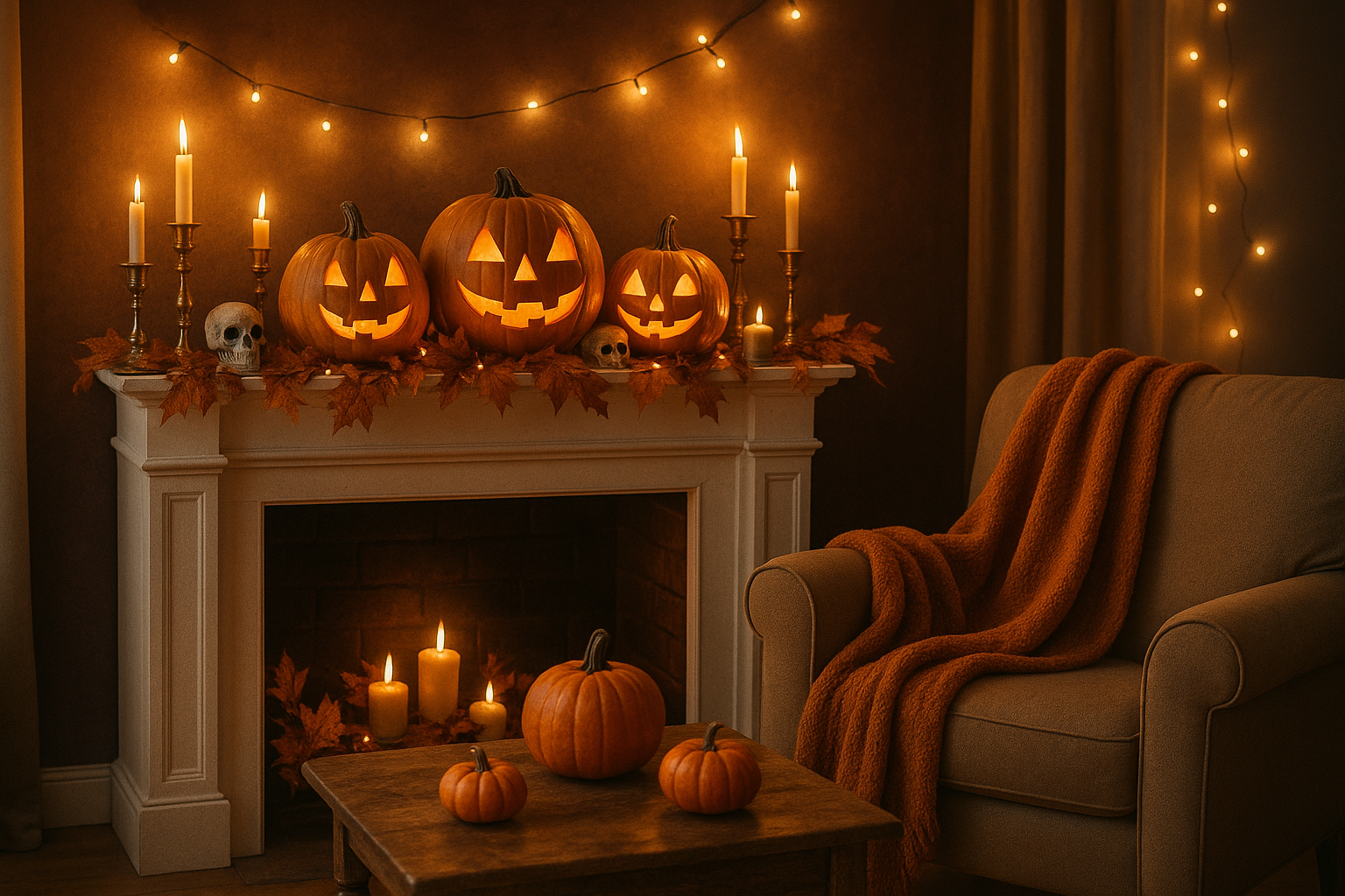 lifestyle shot of halloween home decor