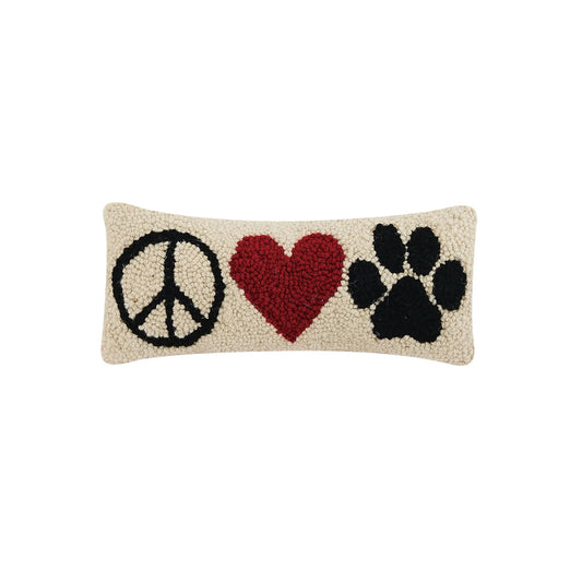 Peace-Heart-Paw Accent Pillow Peking Handicraft
