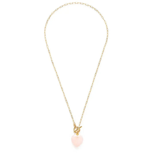 Rose Quartz Heart Necklace Amano Studio