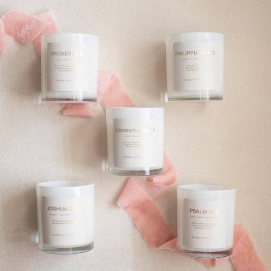 Scripture Candle: Joshua 24:15 Paige Tate & Co.