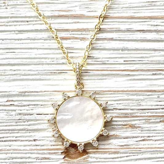 Pearl Sunburst Necklace VB&CO Designs Handmade Jewelry