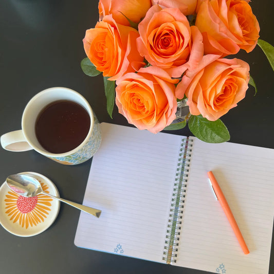 Sunflower Mug & Notebook Set – Ceramic Mug, Coaster & Journal Steel Mill