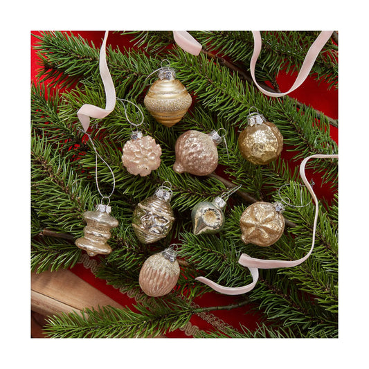 Box of Vintage Christmas Ornaments | Set of 9 tag