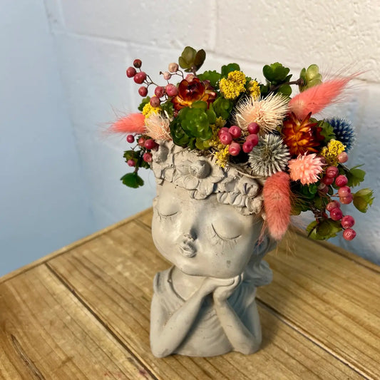 Whimsical Flower Girl - Boho Dried Flower Arrangement Thimbleberry House