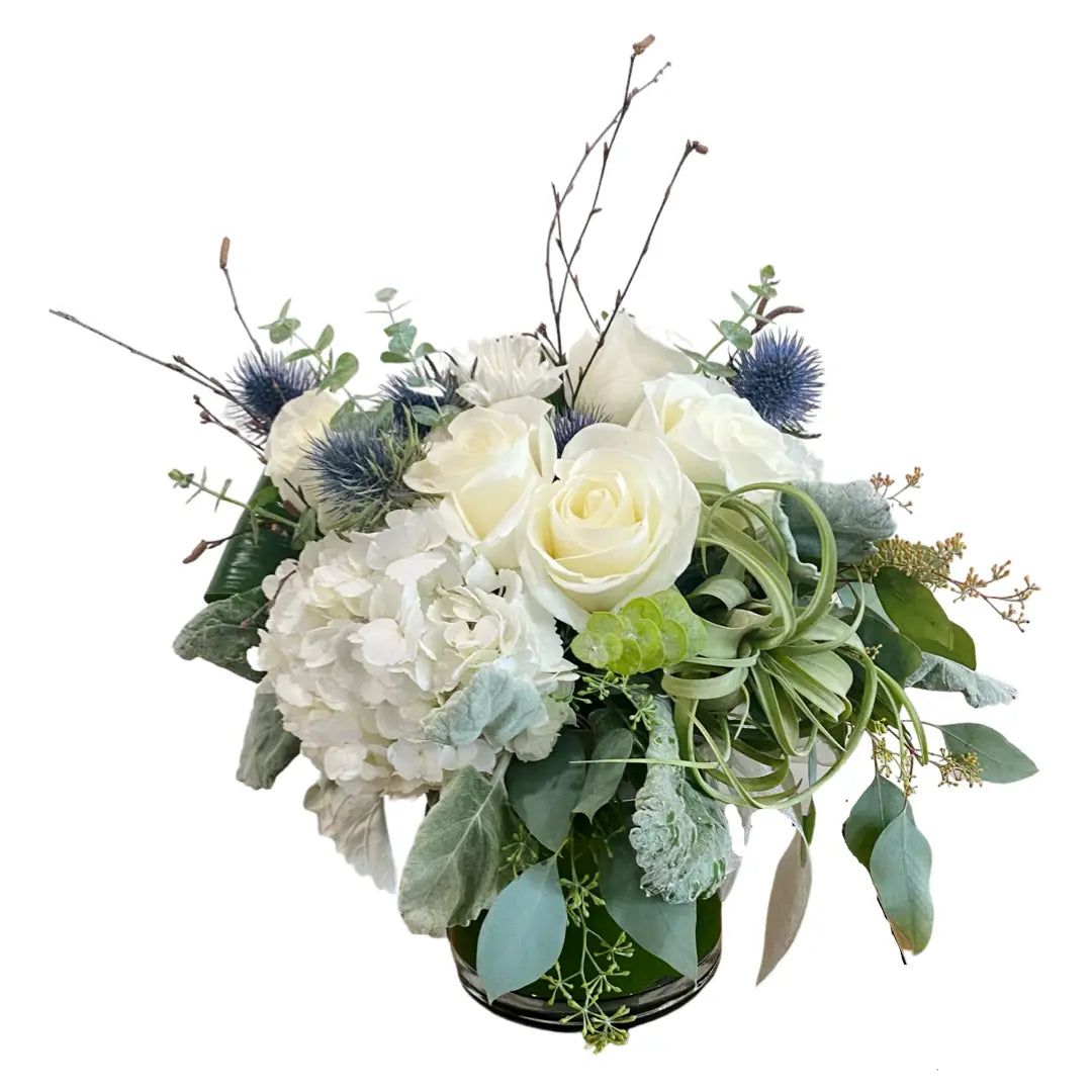 White & Earthy Floral Mix - Fresh Flower Arrangement Thimbleberry House