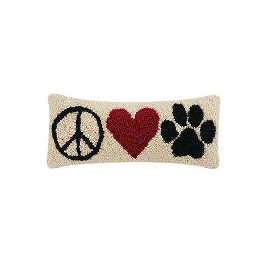 Peace-Heart-Paw Accent Pillow