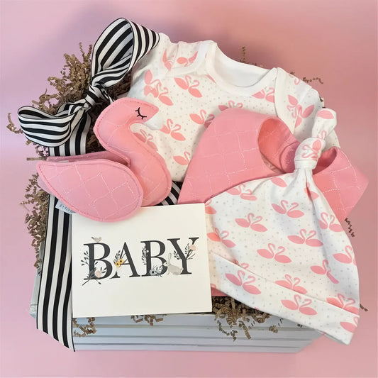 Little Darling Gift Box – Baby Girl Gift with Organic Flamingo Set & Plush Toy Thimbleberry House
