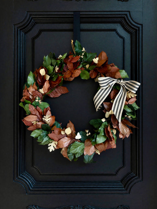 Metal Fall Wreath | Autumn Leaves