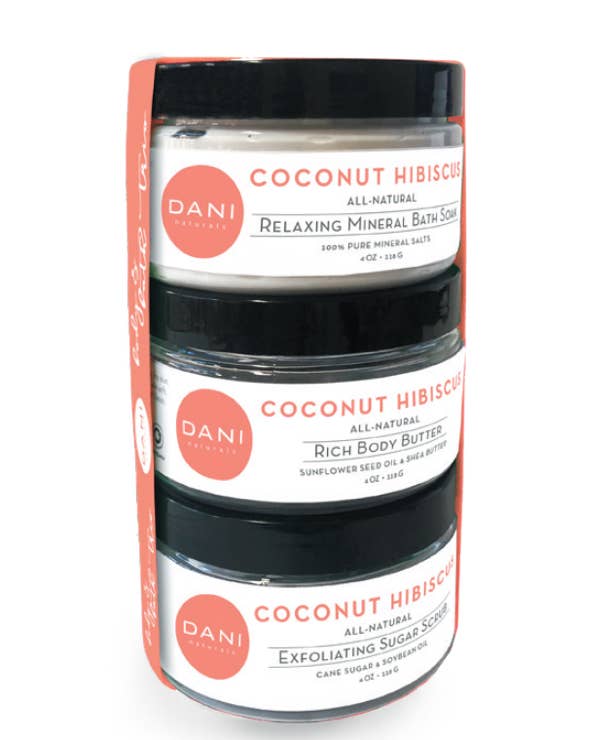 coconut hibiscus gift trio