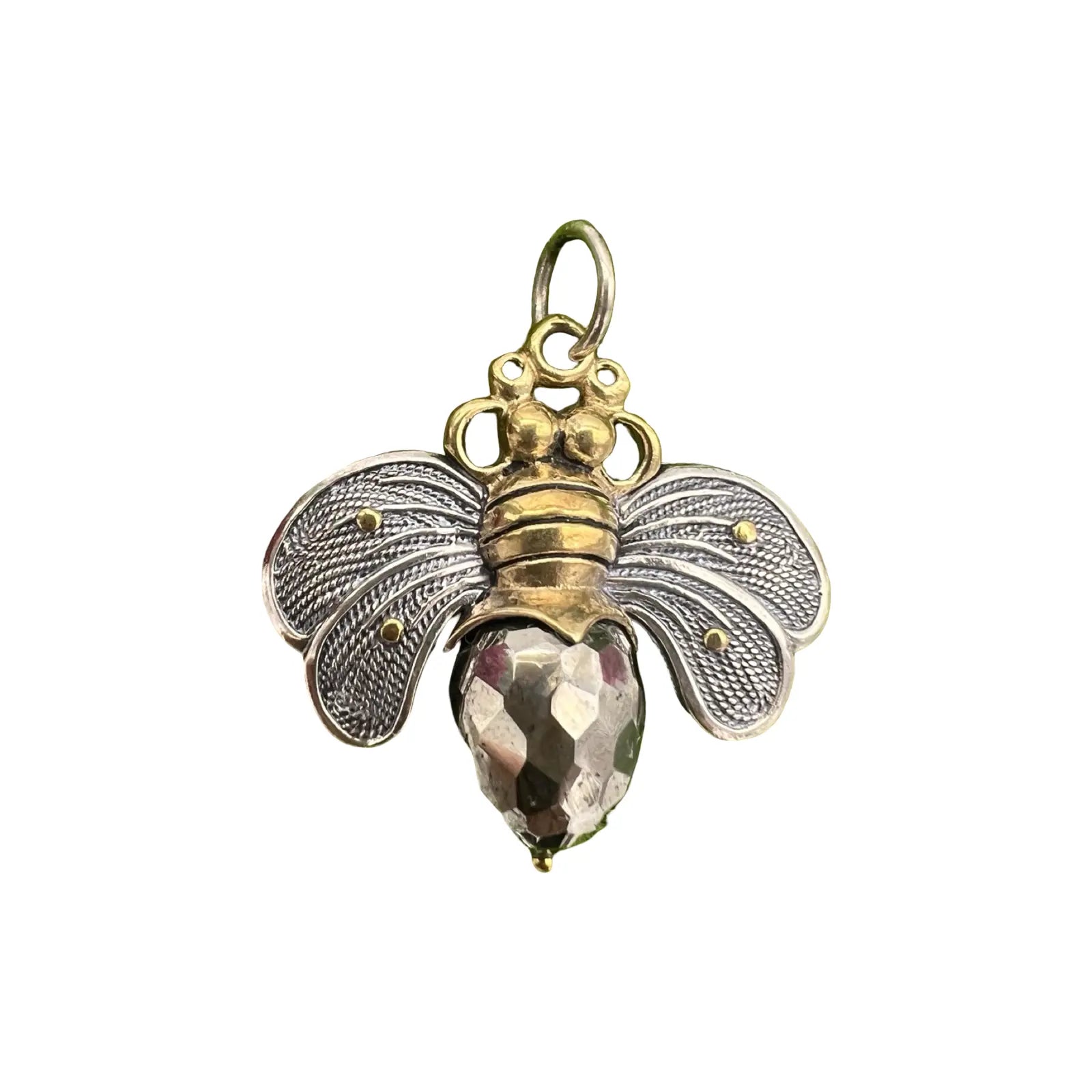retired waxing poetic pyrite bee brave pendant charm