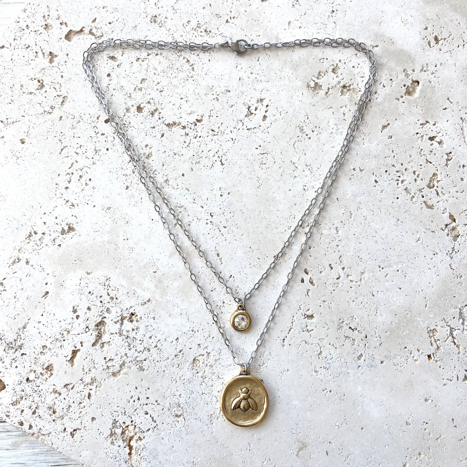 bee coin necklace