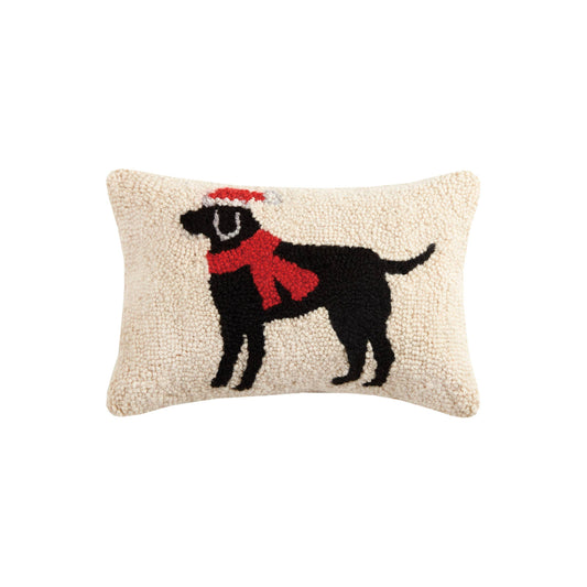 Black Lab Holiday Pillow