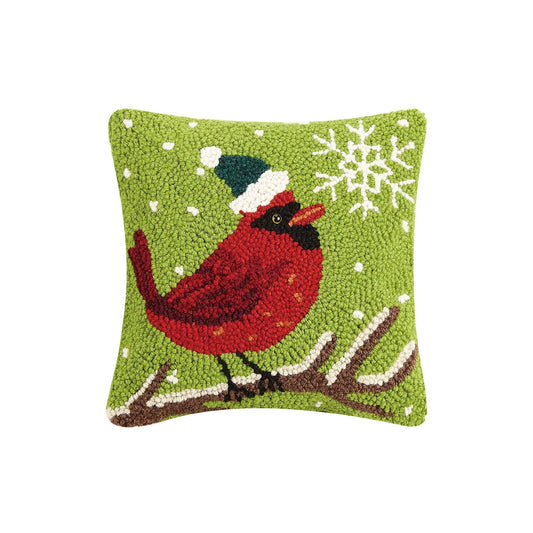Cardinal With Snowflake Hook Pillow - Christmas Peking Handicraft