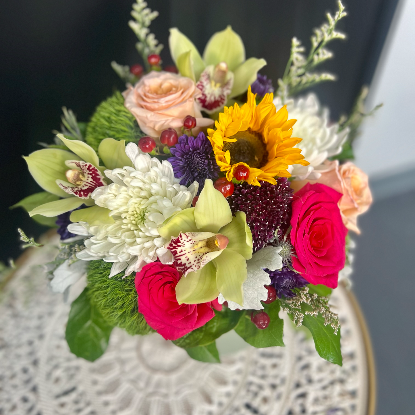 colorful blooms closeup