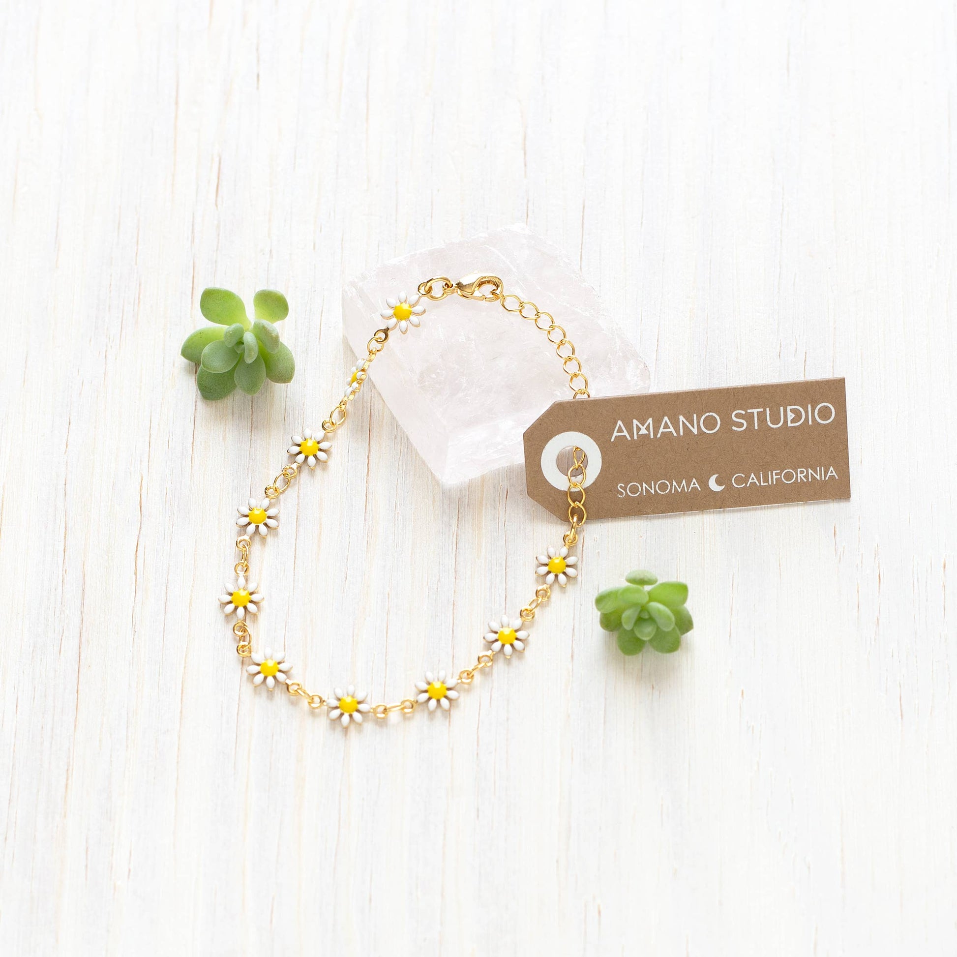 daisy chain bracelet with gift tag