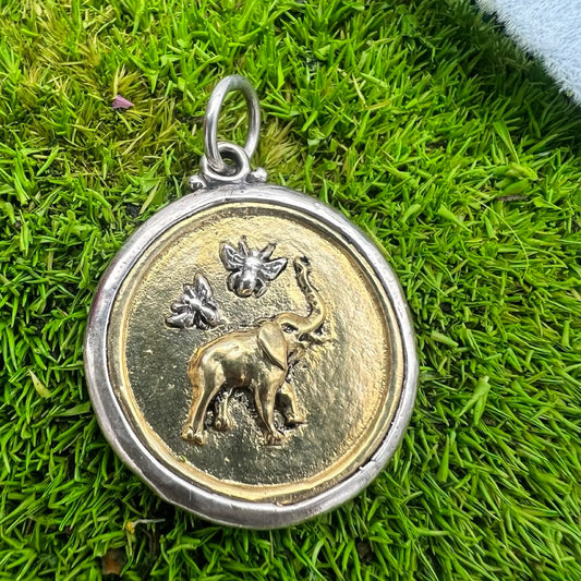 bee saved elephant pendant by waxing poetic
