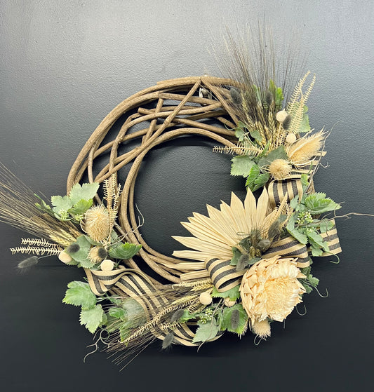 wreath on twig frame