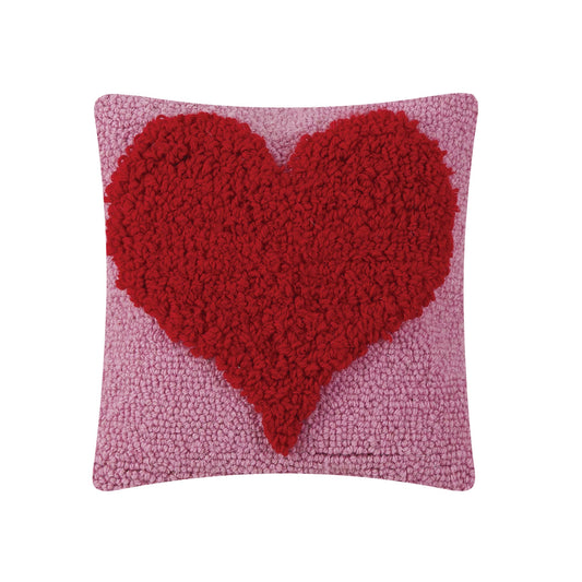 red and pink heart accent pillow