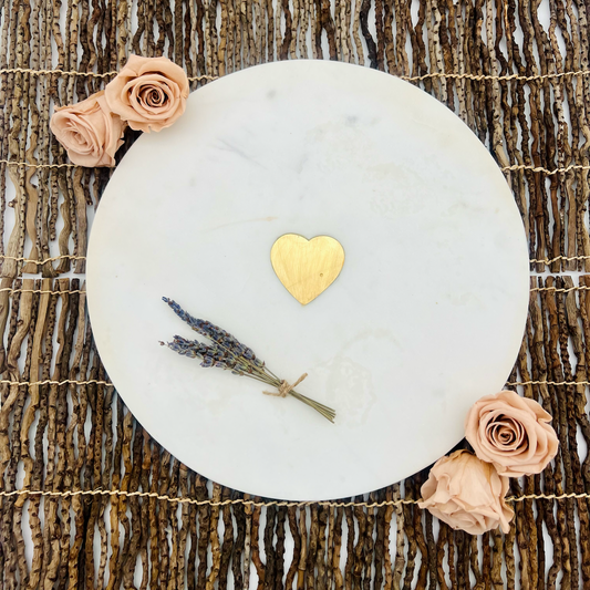 marble board with heart detail