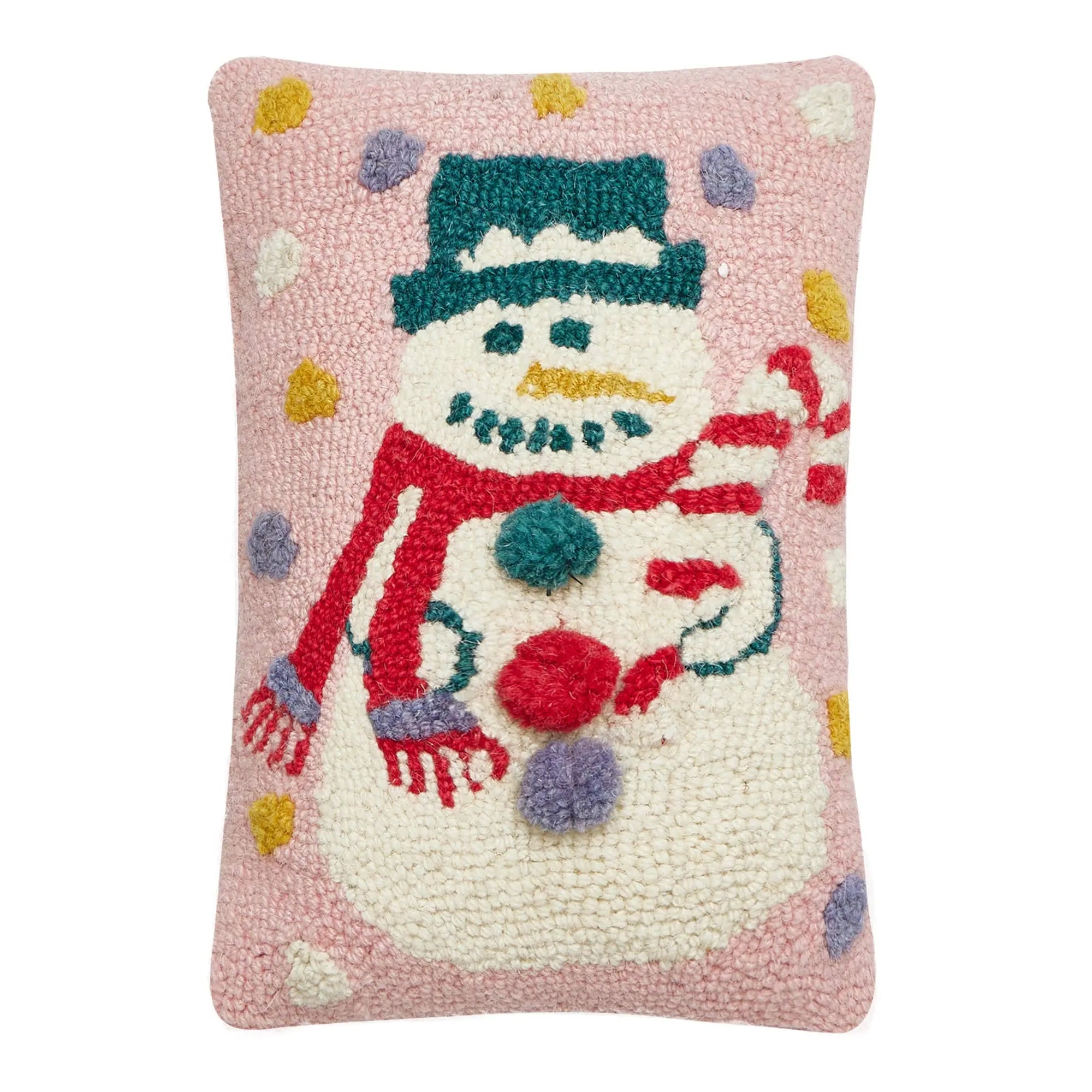 Pink Snowman Hook Pillow Peking Handicraft