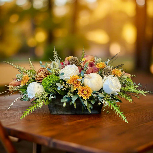 autumn table centerpiece flower arrangement for delivery in Las Vegas