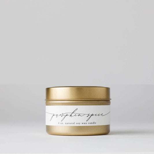 pumpkin spice soy tin candle