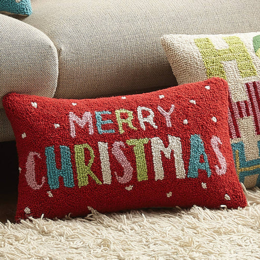 Merry Christmas Hook Pillow Peking Handicraft