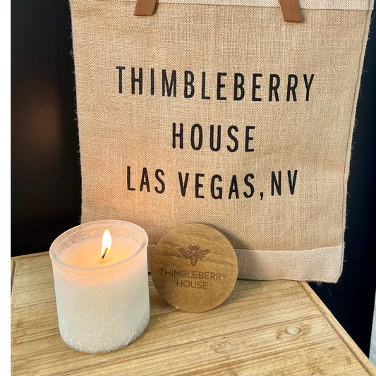 candle and market bag