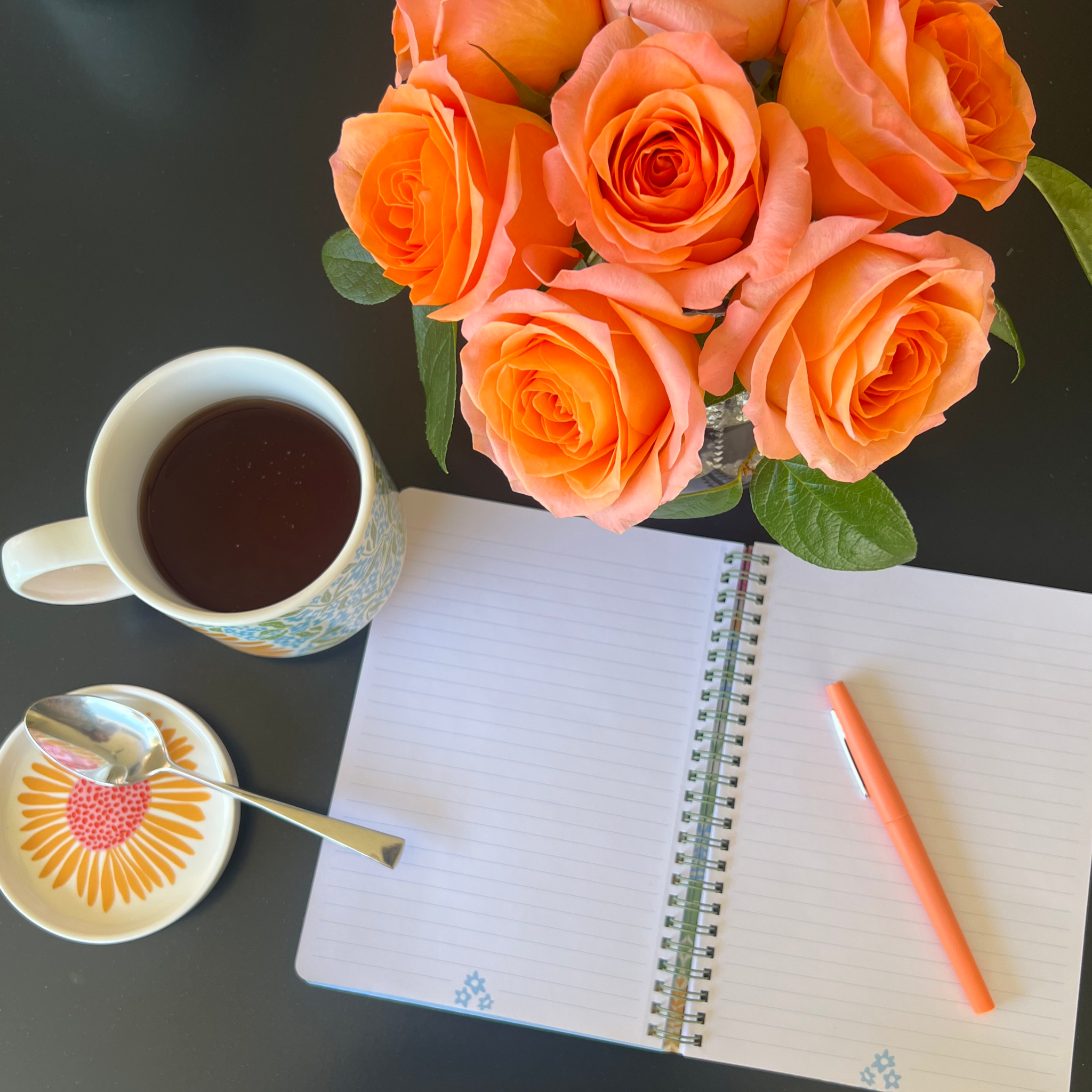 details of the sunflower notebook with mug gift set