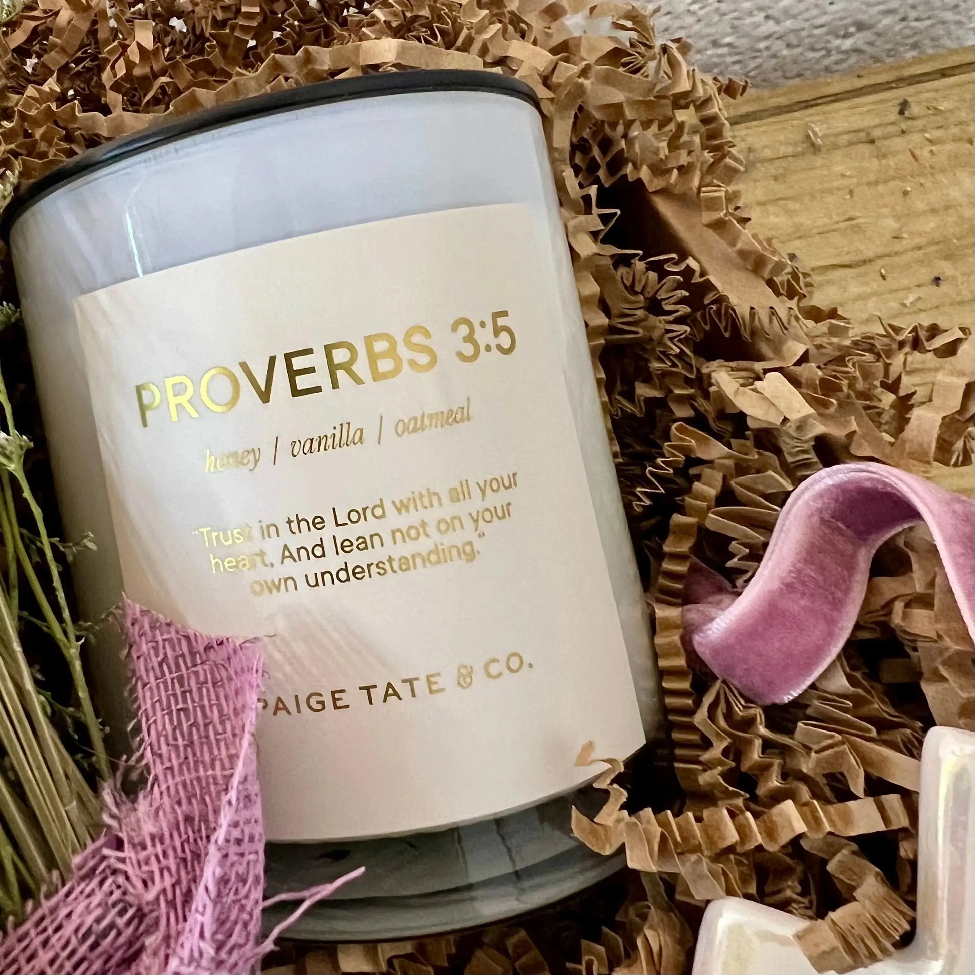 faith based gift box with proverbs candle