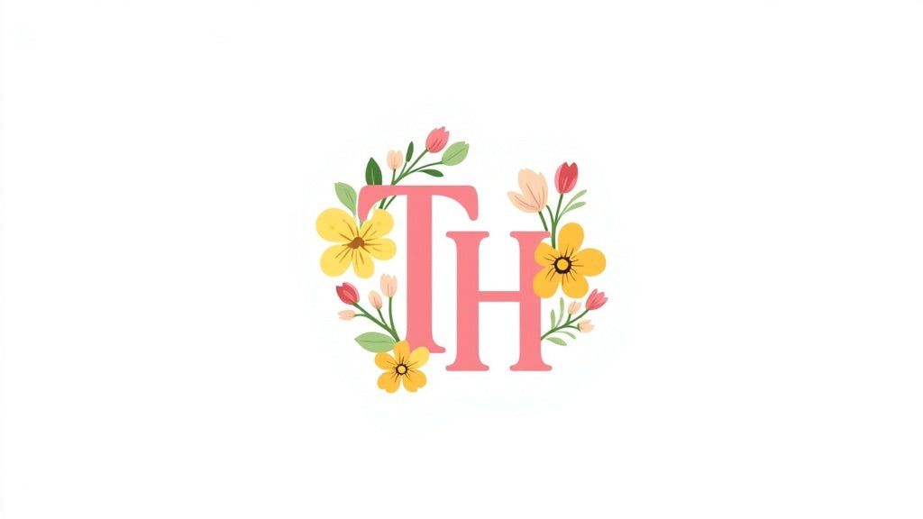 TH flower monogram