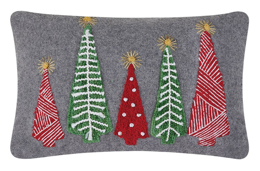 Felt Christmas Tree Embroidered Pillow Peking Handicraft