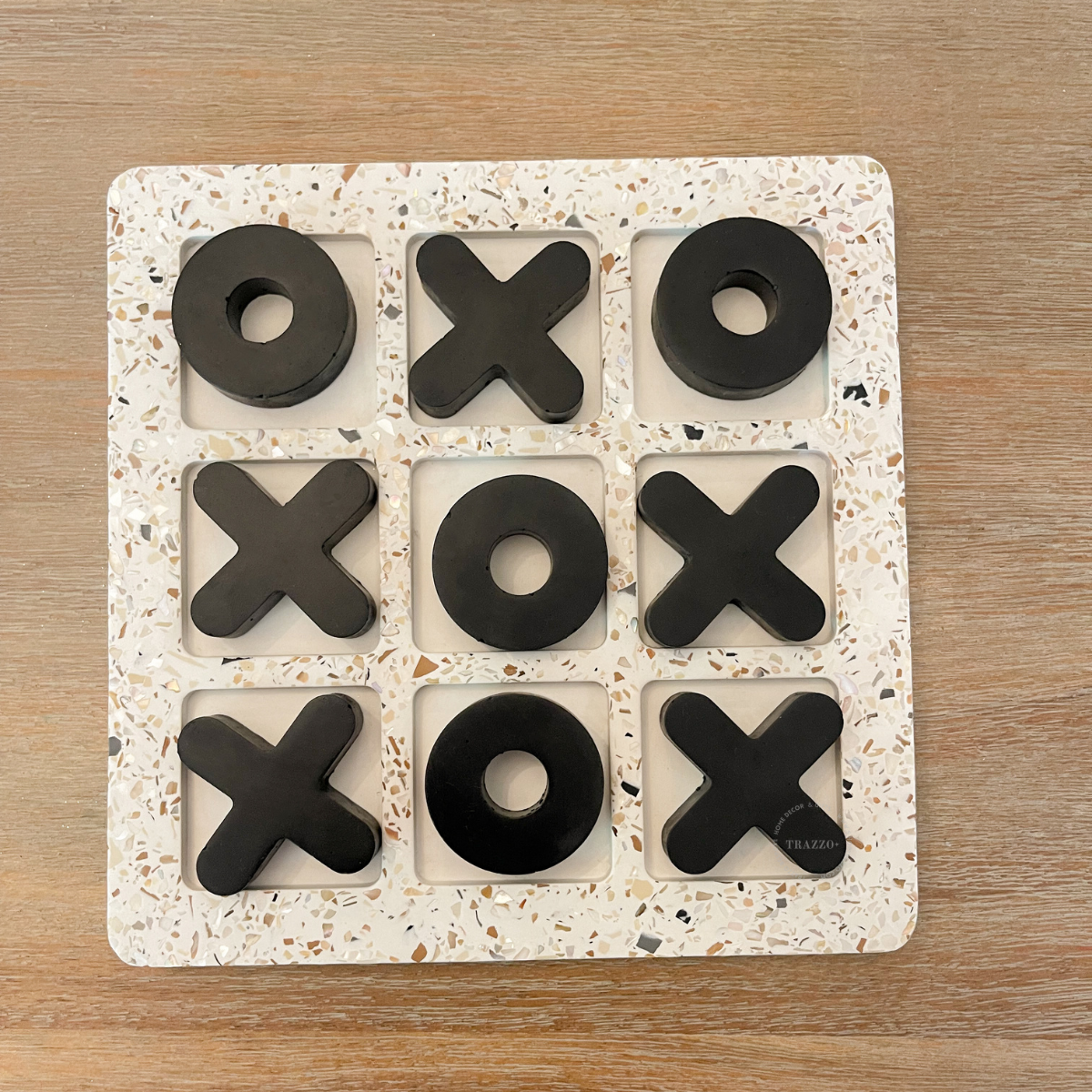 terrazzo tic-tac-toe game board set